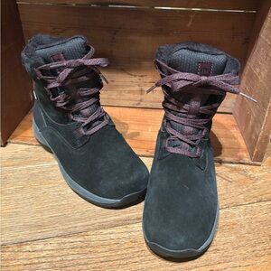 Merrill Black Suede Lace-Up Boots
